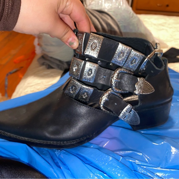 COPY - Jeffrey Campbell & Free People Ace Western Black  Boots size 9 - Picture 5 of 9